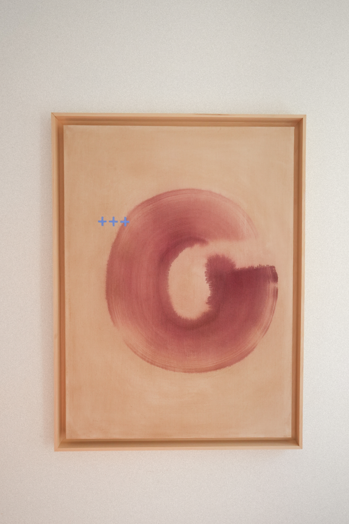 Portada · Cinnabar, cuadro abstracto enmarcado con círculo granate