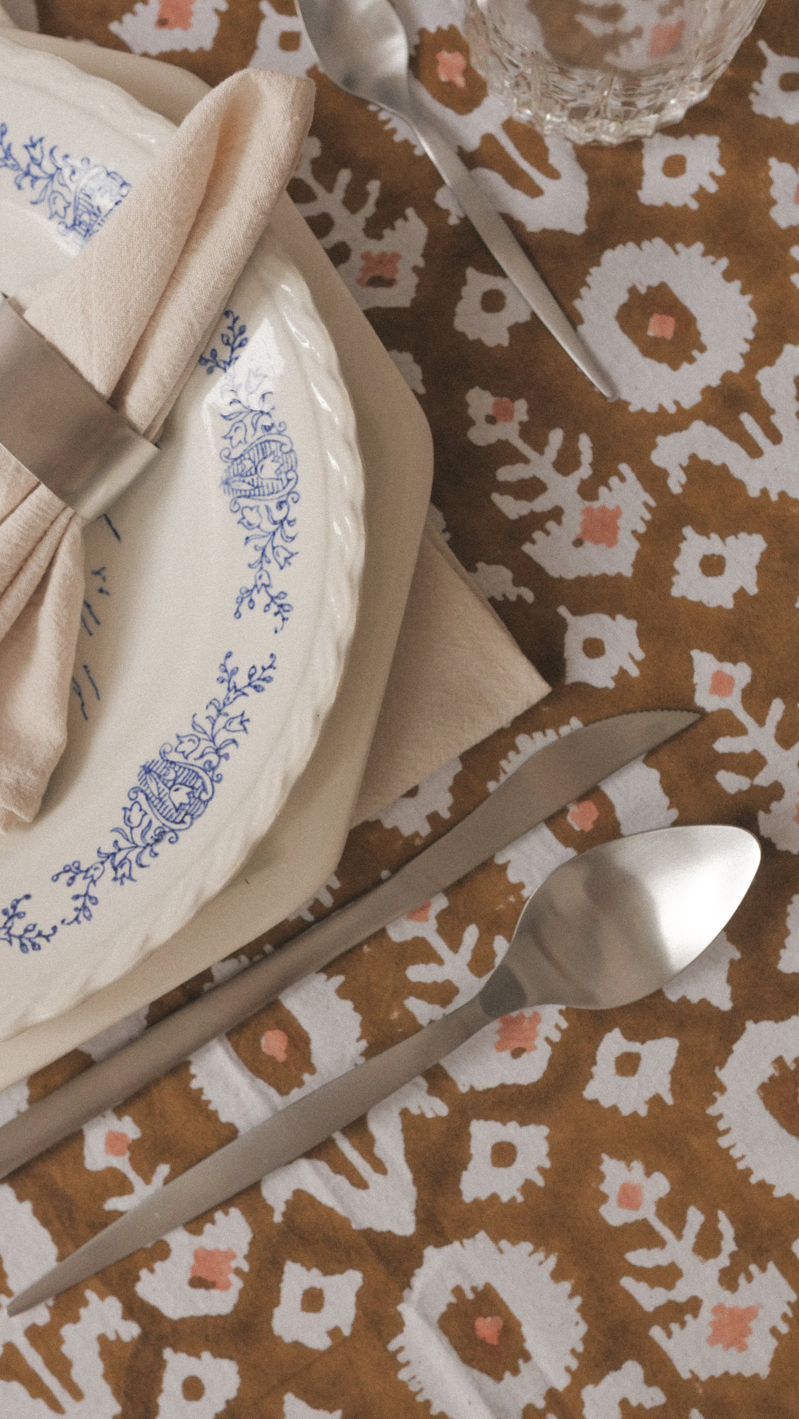 Ethnic cotton tablecloth - THORNE (150x225 cm)