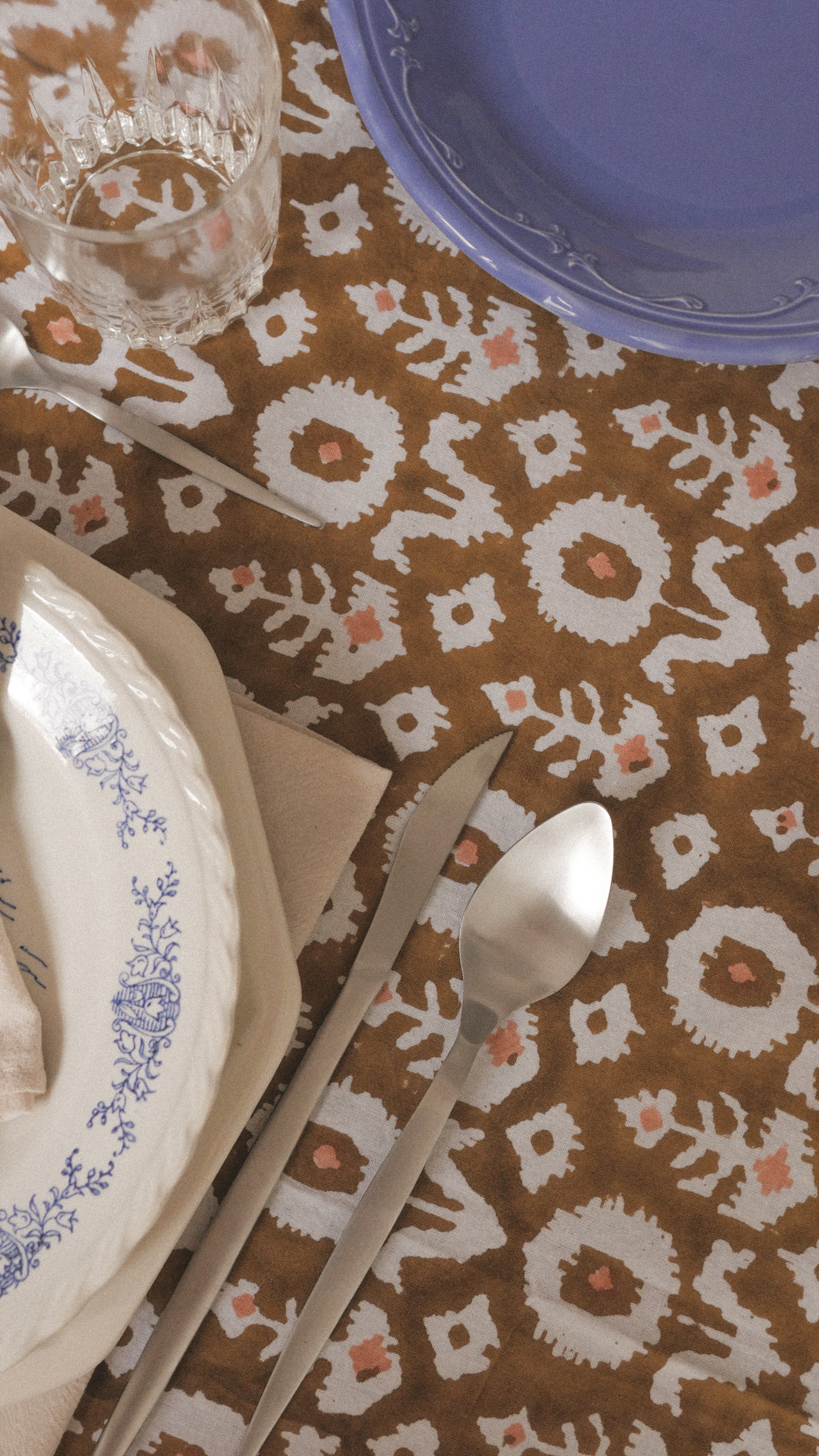 Ethnic cotton tablecloth - THORNE (150x225 cm)
