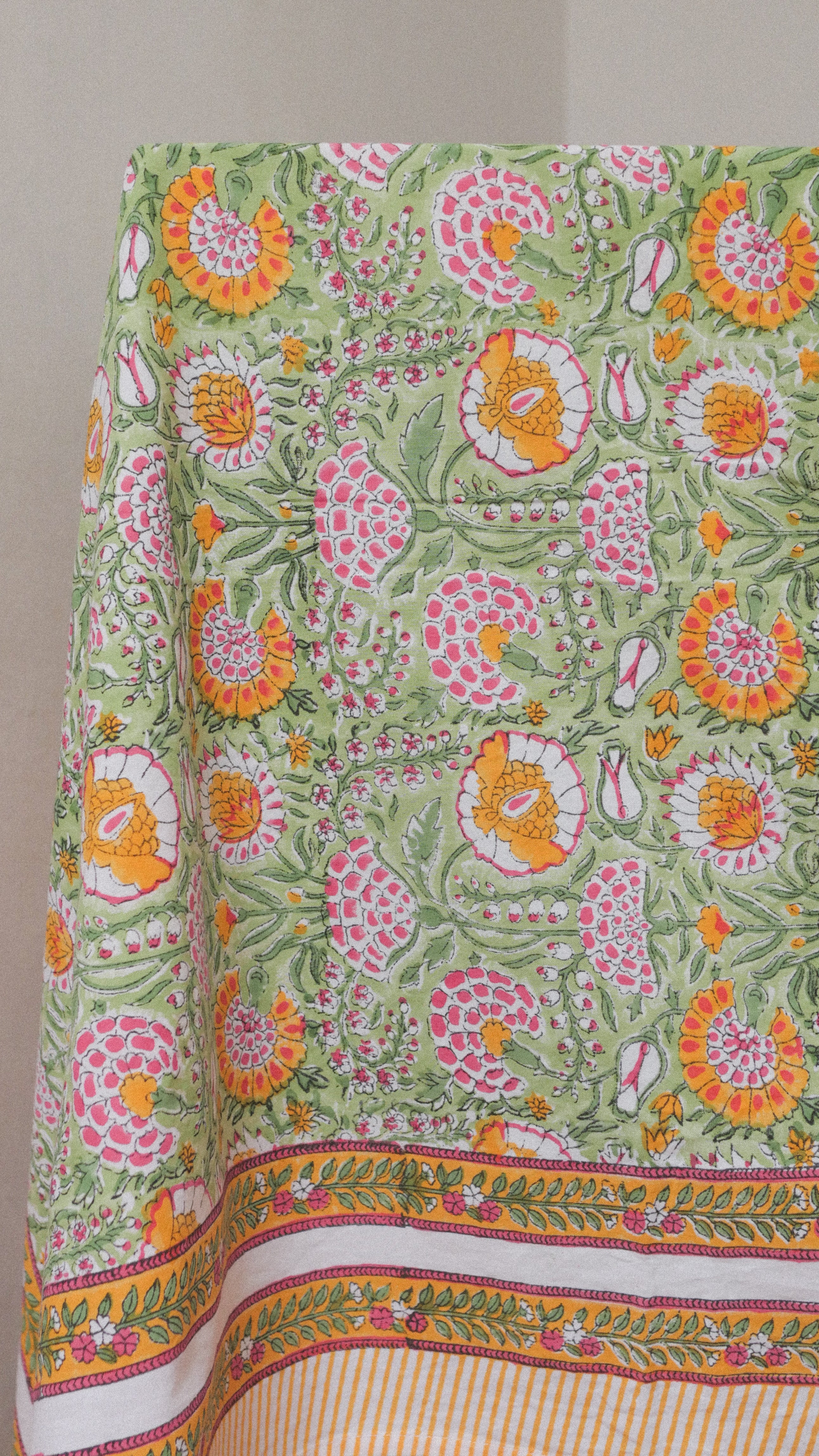 Cotton floral tablecloth - VIRIDI (170x270 cm)