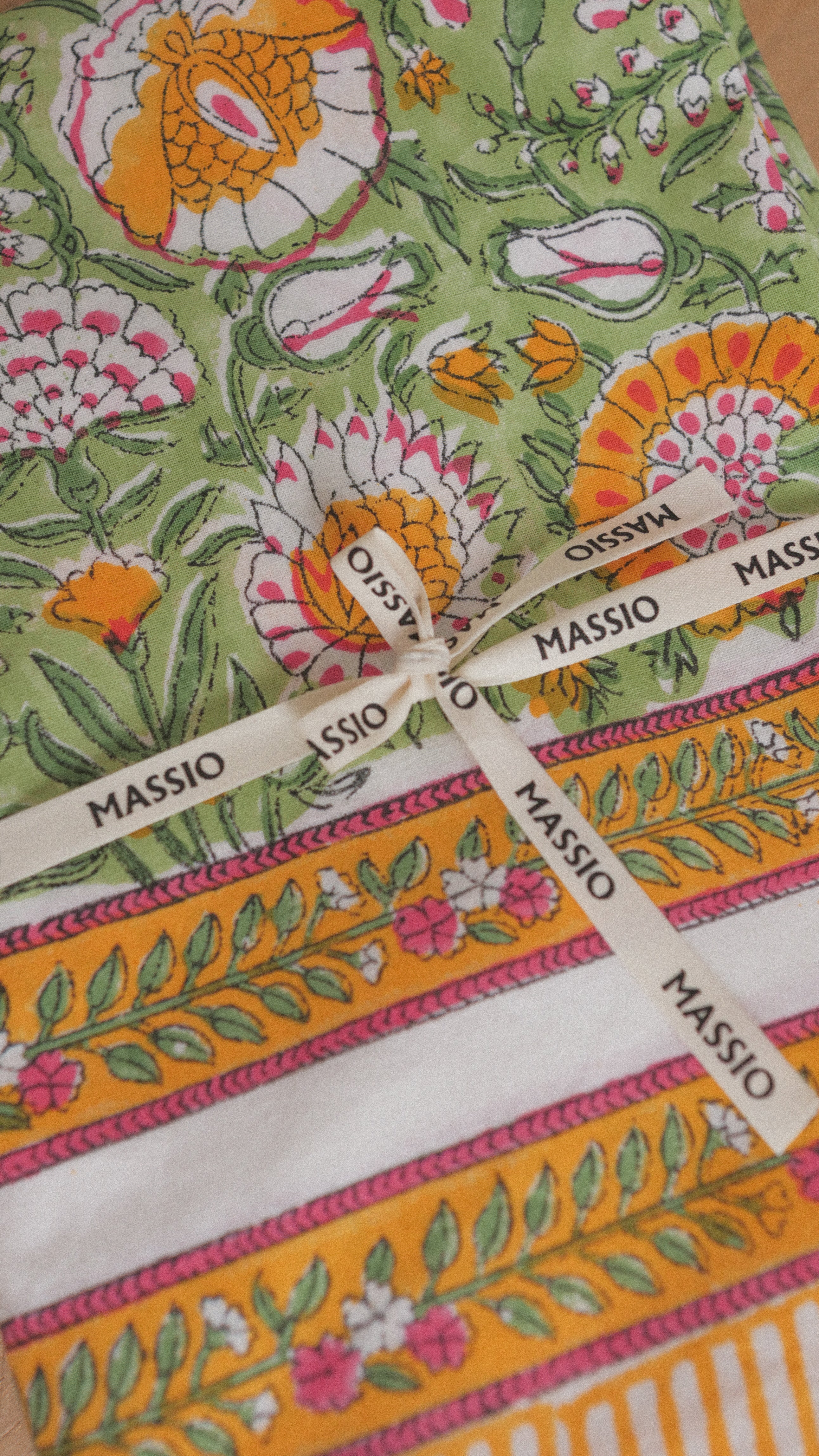 Cotton floral tablecloth - VIRIDI (170x270 cm)
