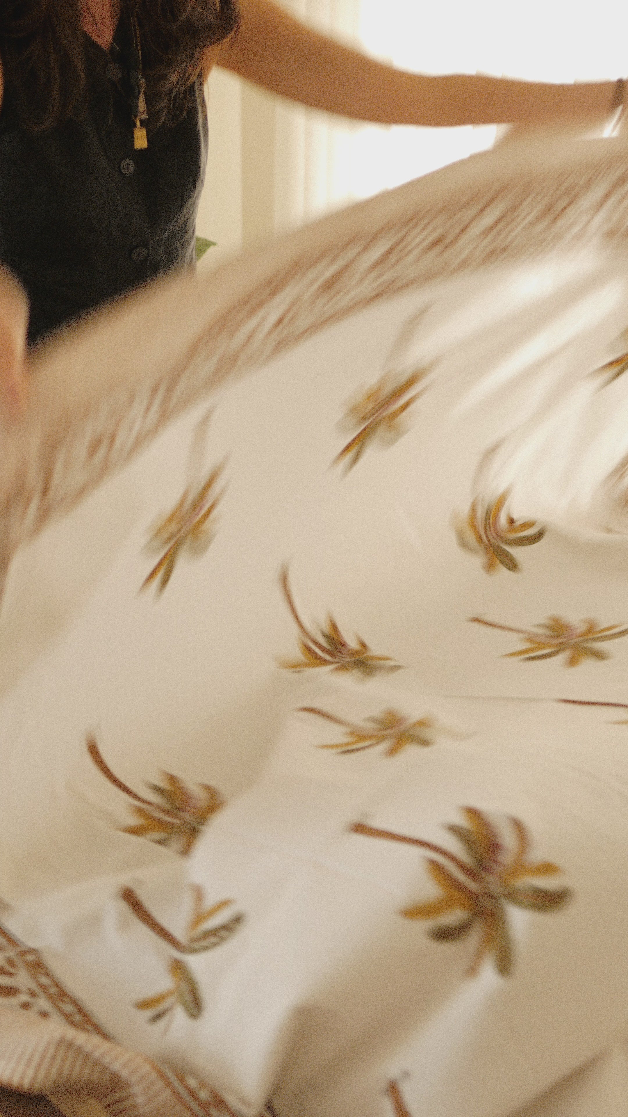 Cotton palm tree tablecloth - SIROCCO (150x225 cm)